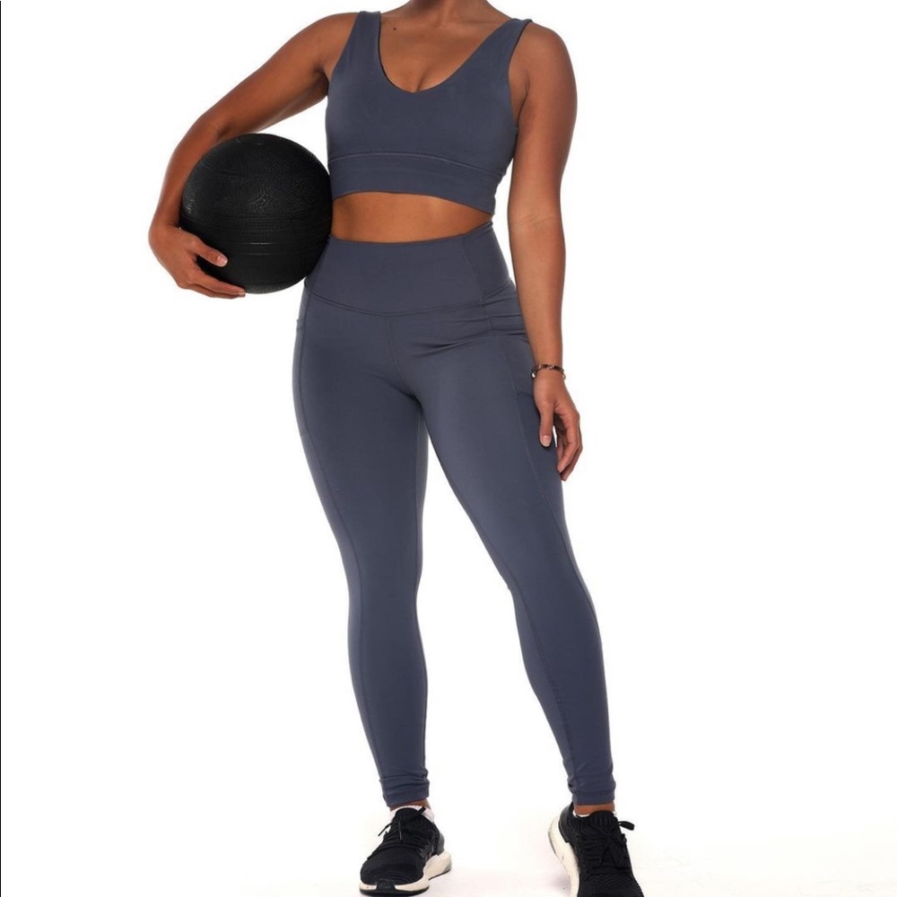 All day blue grey pocket leggings by Ethos co